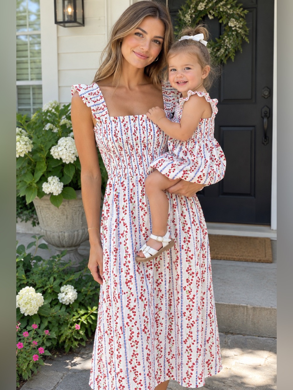 LEA Flutter Sleeves Strawberry Tomato Print Nap Dress S (Hill House Home Ellie)
